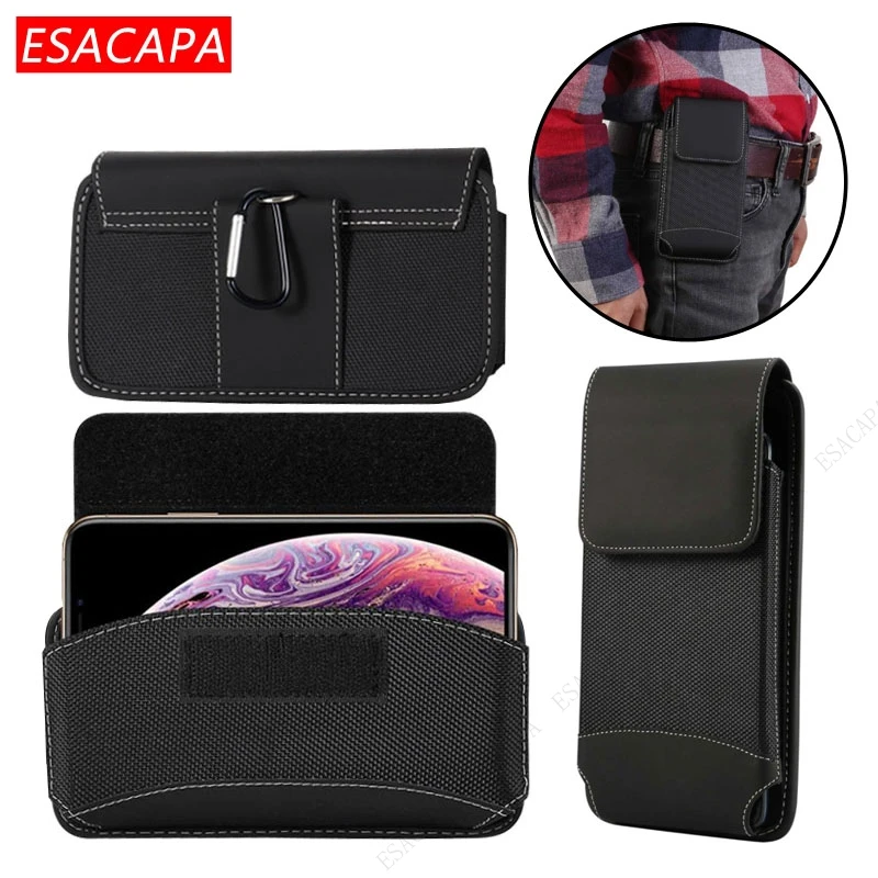 Universal Phone Pouch on for iphone 12 Pro Max 12 Mini 11 XR XS 6S 7 8 Plus SE 4.7'' Oxford Cloth Holster Waist Phone Bag Case