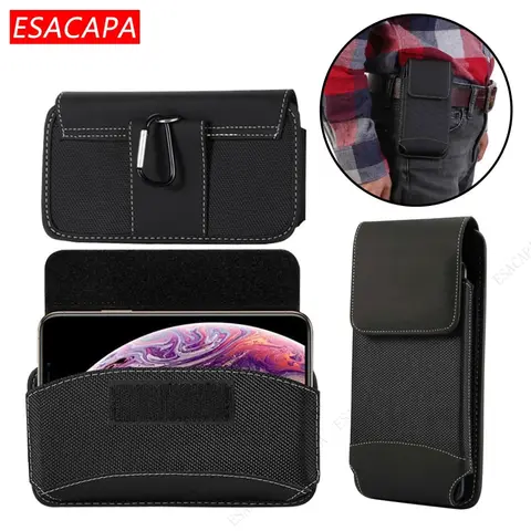 Leather Case for Huawei P9 P8 Lite P10 Plus Y5 Y6 Y7 2019 Honor 7C 7A 7X 8A V9 V10 5A Y5 II Oxford Cloth Holster Belt Clip Cover