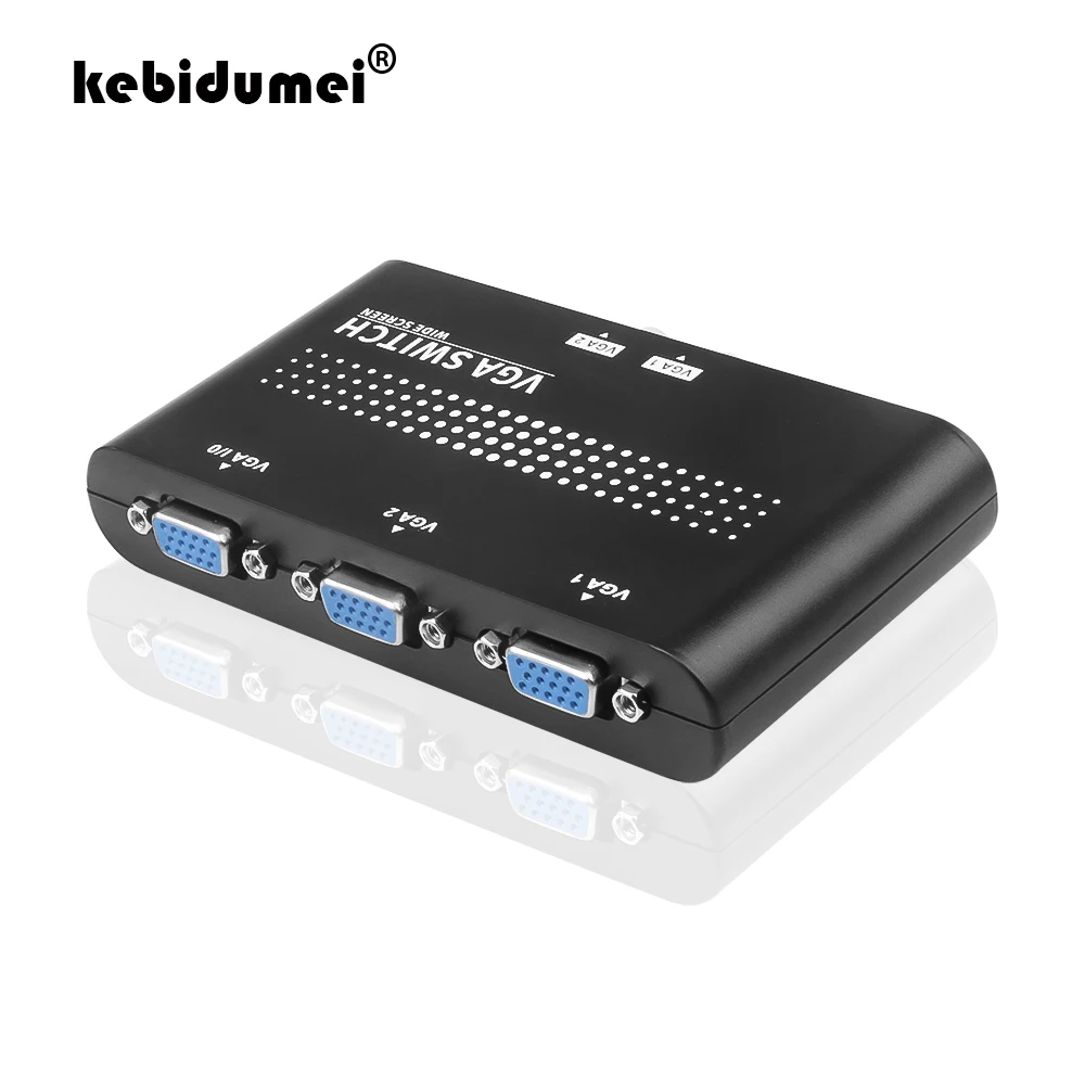 kebidumei 2 In 1 Out VGA Switcher Splitter Switch Video Converter Adapter HD Video Display For Projector Display PC TV Laptop