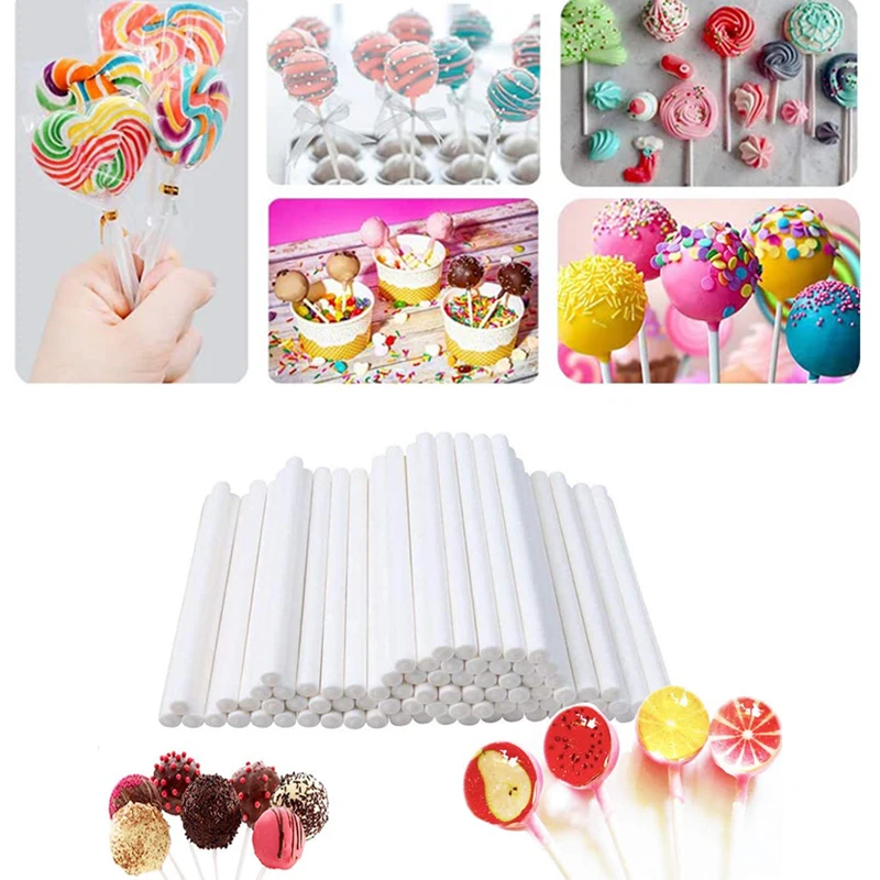 50/100Pcs/set Safe Plastic Lollipop Stick Cake Pop Sucker Sticks For Chocolate Sugar Candy Lollypop DIY Mold Tool 8/10/15cm