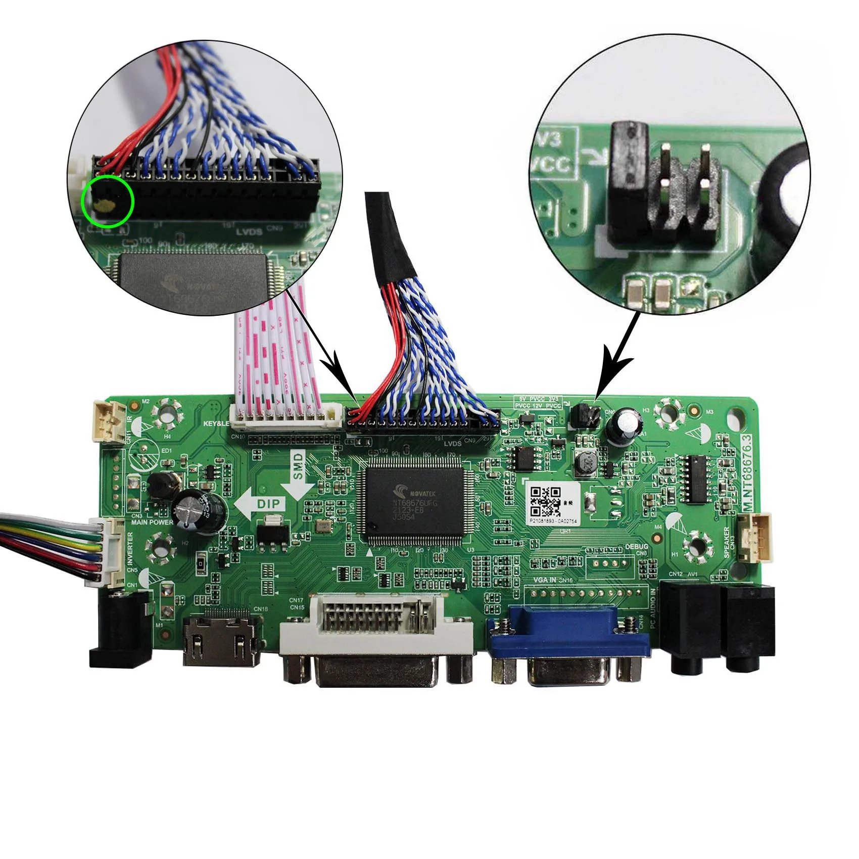 HD MI VGA DVI płyta kontrolera Audio LCD M.NT68676 dla 22 cal LTM22M1 LTM220M2 1680x1050 Lcd panel