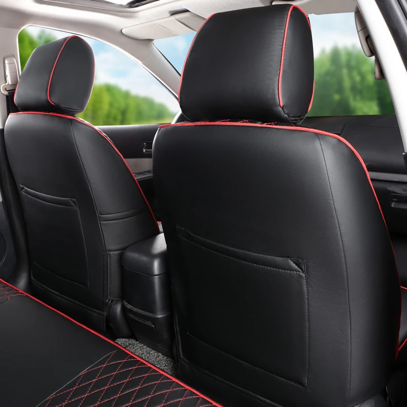 CARTAILOR Cover Seats Protector fit for Dodge Caliber Seat Covers Cars Interior Accessories Black PU Leather Car Seat Cover Set