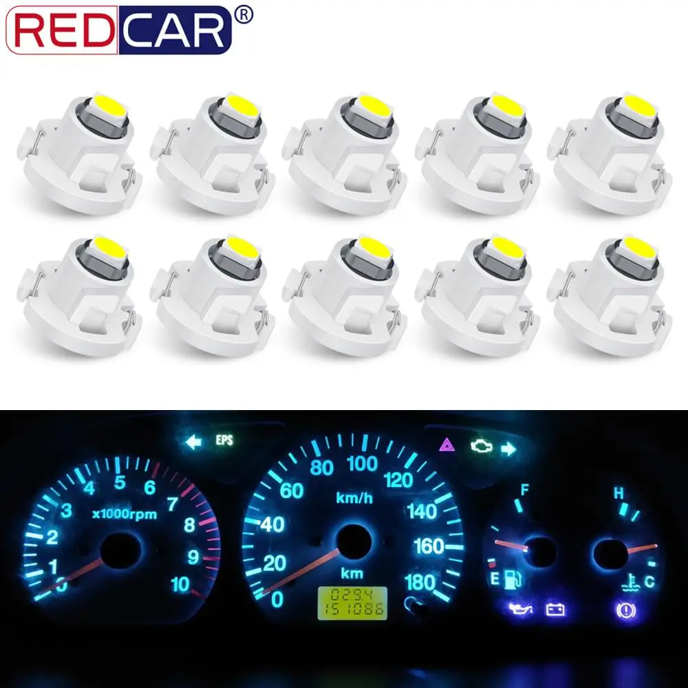 10Pcs T3 Led Bulb T4.2 T4.7 Led Auto Dashboard Instrument Cluster Light Car Instrument Panel Lamp 3030 Chips Indicator Light 12V