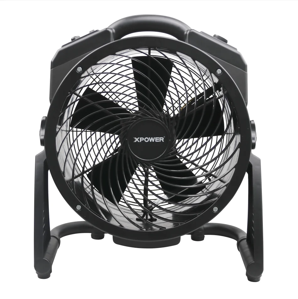 مروحة صناعية دوارة 360 درجة باللون الأسود من XPOWER M25 منفاخ هواء مكتبي كهربائي بمروحة محورية للهواء مجفف للسجاد منفاخ هواء للأرضيات