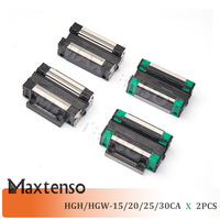 MAXTENSO Carriage 2pcs/lot HGH15 HGH20 HGH25 HGH30 HGW15 HGW20 HGW25 HGW30 Block CNC Bearings Square Flange High Precision