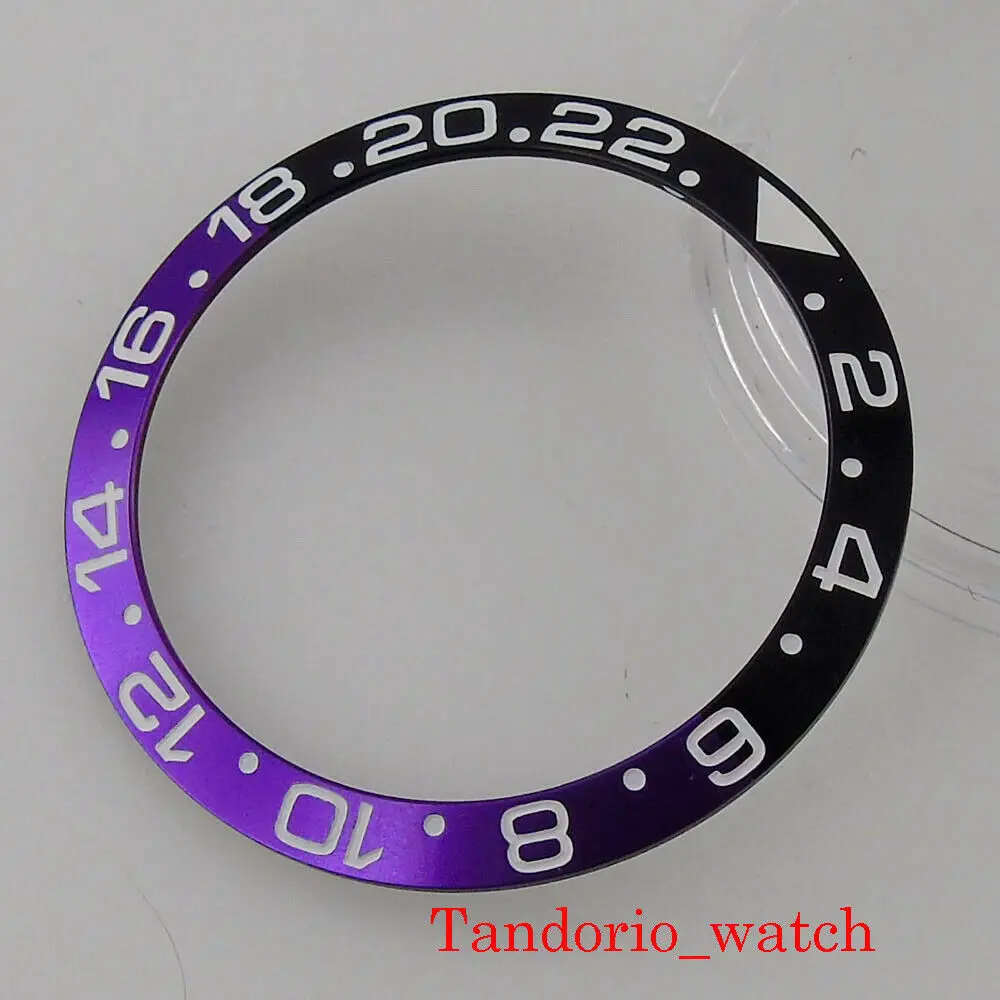 New Arrival Top 38mm*30.6mm Black and Purple Alloy Bezel Insert Arrow Mark Fit for 40MM SUB Watch Case