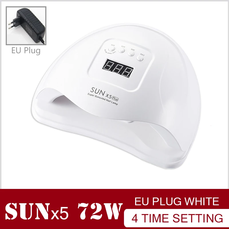 

Sun X5 nail lamp 72w automatic timing count down display screen manicure lamp Gel Nail Polish UV LED Smart Light