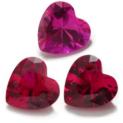 Size 3x3mm~12x12mm Heart Shape Synthetic Corundum Gems For Jewelry Making 5# 3# 8# Color