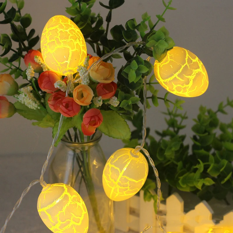 

2M 20LEDs LED String Lights Easter Egg String Lights Bunny Fairy Lights 2m Garlands Christmas Party Ornament for Home Decoration