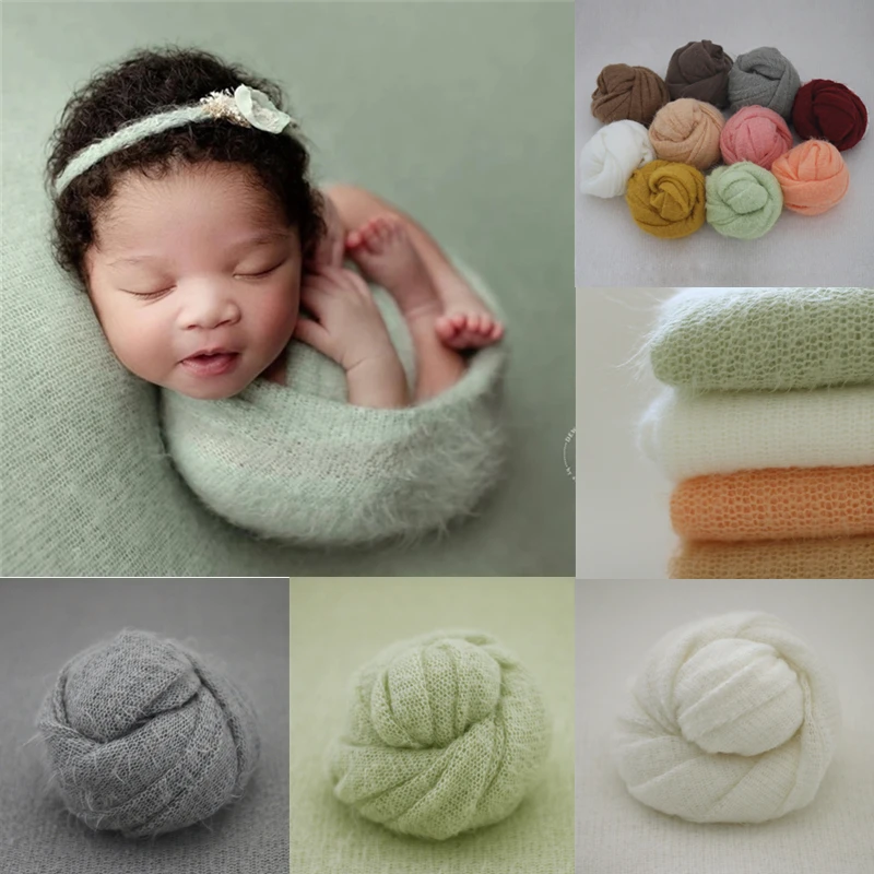 

❤️Newborn Photography Clothing Mohair Wrap Backdrop Baby Photo Props Accessories Infant Wraps Background Blanket Fotografia