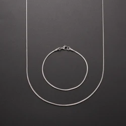 Width 2MM 316L Stainless Steel Round Snake Chain Necklace Bracelet Set Fashion Gift Jewelry For Men and Women Global Drop ship