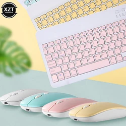 Mini Bluetooth-compatible Keyboard Wireless Keyboard For Computer Phone English Russian Rechargable Keyboard For Ipad Tablet PC