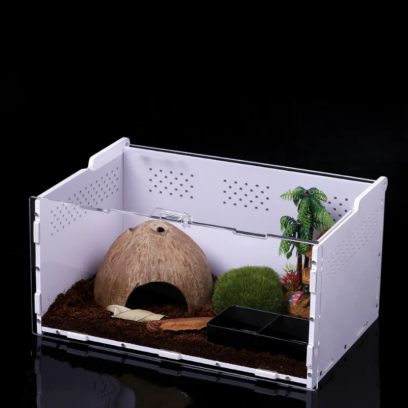 

Acrylic Reptile Breeding Box Pet Box High Transparent Magnetic and Beautiful Box Pet Climbing Terrarium Pet Box Reptile Pet Box