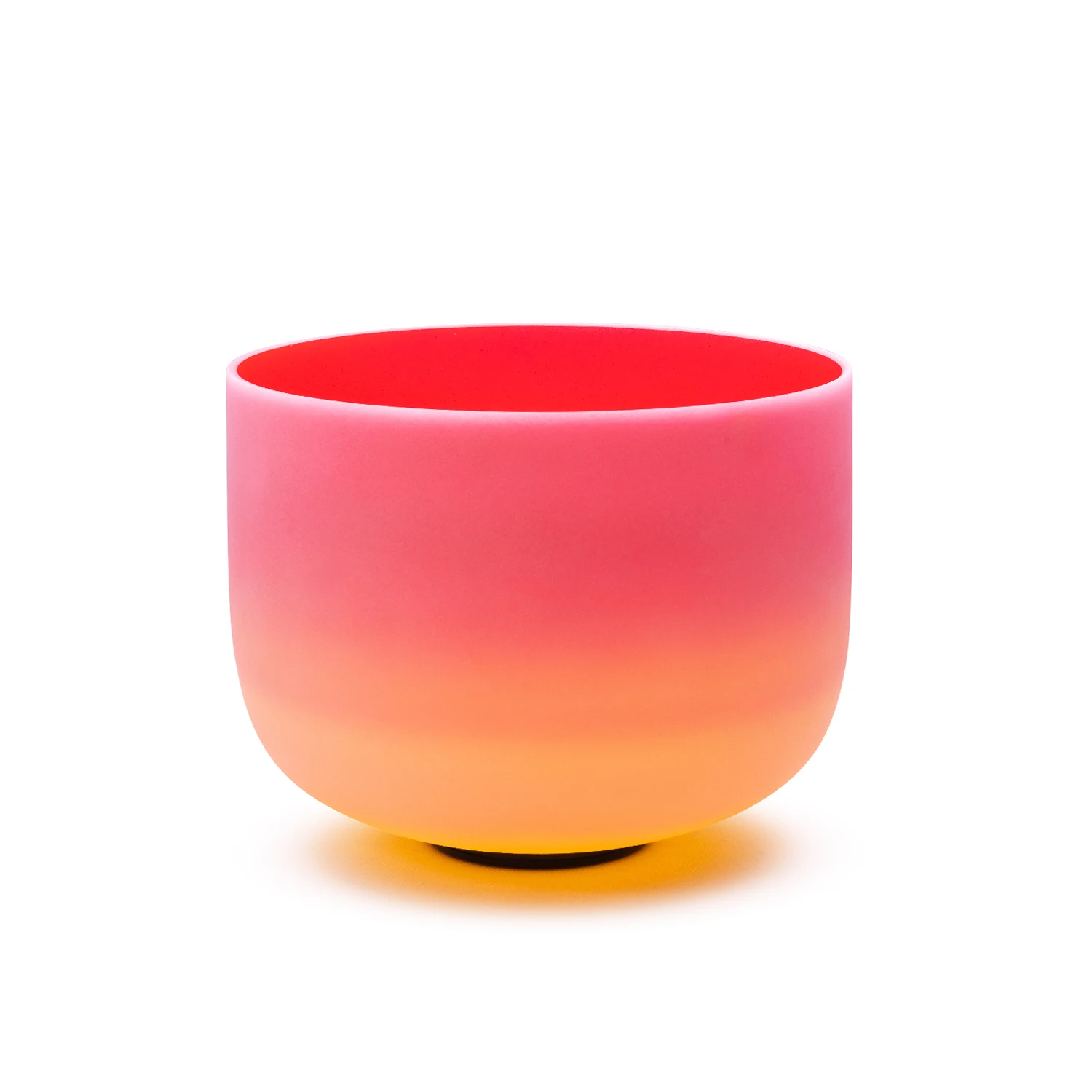 

KVKA 8 inch Red-Yellow A B C D E F GNote Frosted Quartz Crystal Singing Bowl Chakra crystal singing bowl (red yellow）For Yoga