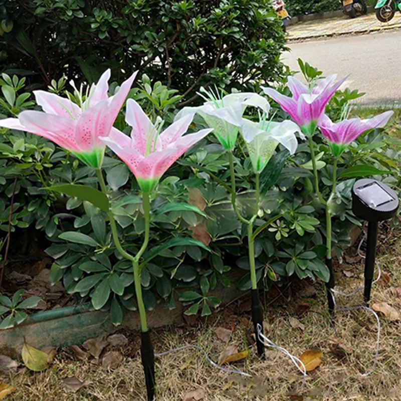 Solar Garden Light  Flower Lawn Light Flower Multicolor Combination LED Garden Decoration Light Glow In The Dark Outdoor Lamp