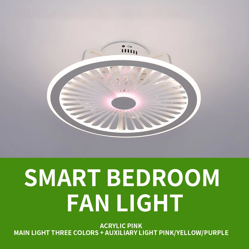 110V/220V 팬 조명 36W * 2 경량 아크릴 LED 침실 팬 천장 팬 조명 3 색 조명 가정용 전기 팬