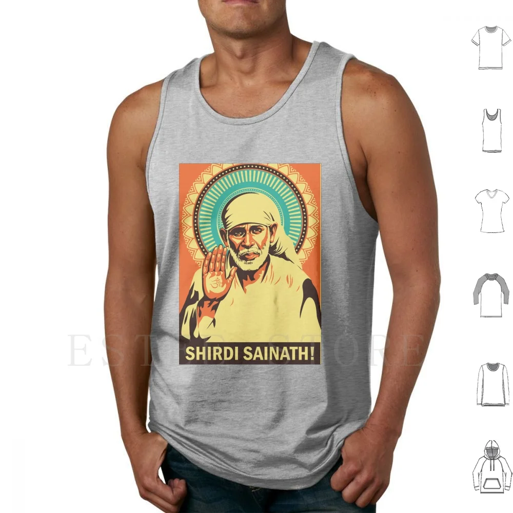 Sai Baba camisetas sin mangas chaleco sin mangas Sai Baba India Baba cita inspiradora amor hindú Sai Buda Dios hindúismo paz Sathya