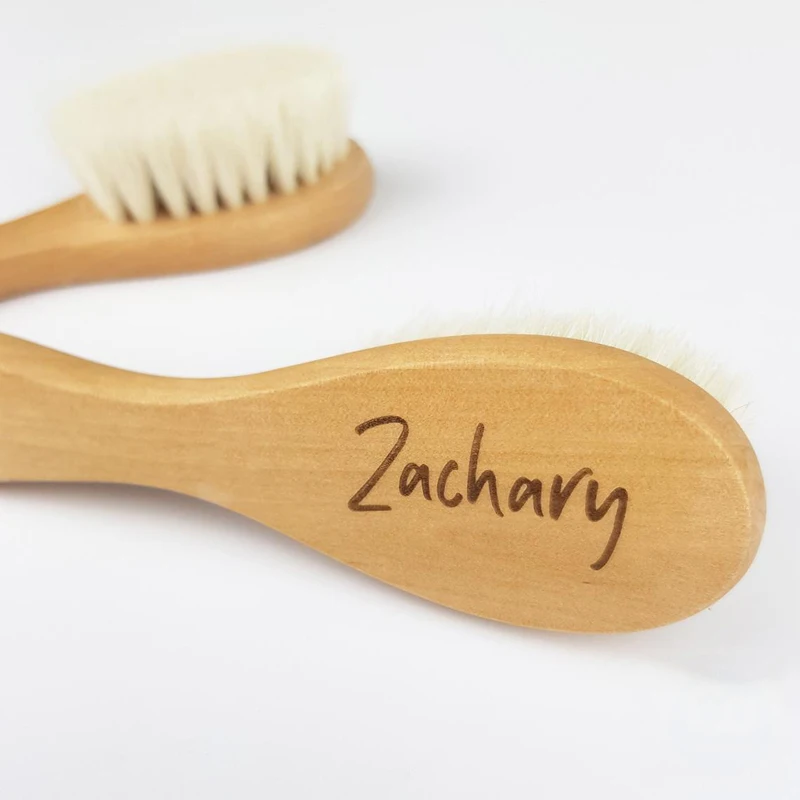 Personalized Newborn Brush Soft Bristles Brush Wooden engraved  Baby Gift Baby Shower and Registry Gift