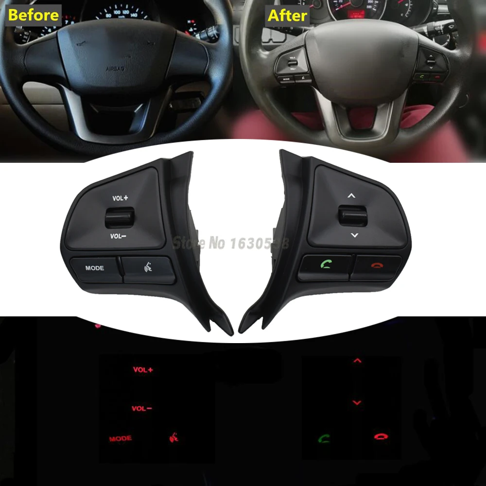 Steering Wheel Audio Volume Music Control Button Switch For KIA K2 RIO 2011-2014 No heating