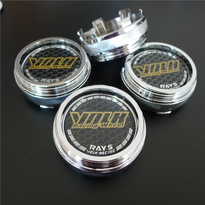 4pcs for Volk Rays Racing Wheel Center Caps 60mm Auto Rims Hubs Cover Emblem Badge Car Styling Accessories