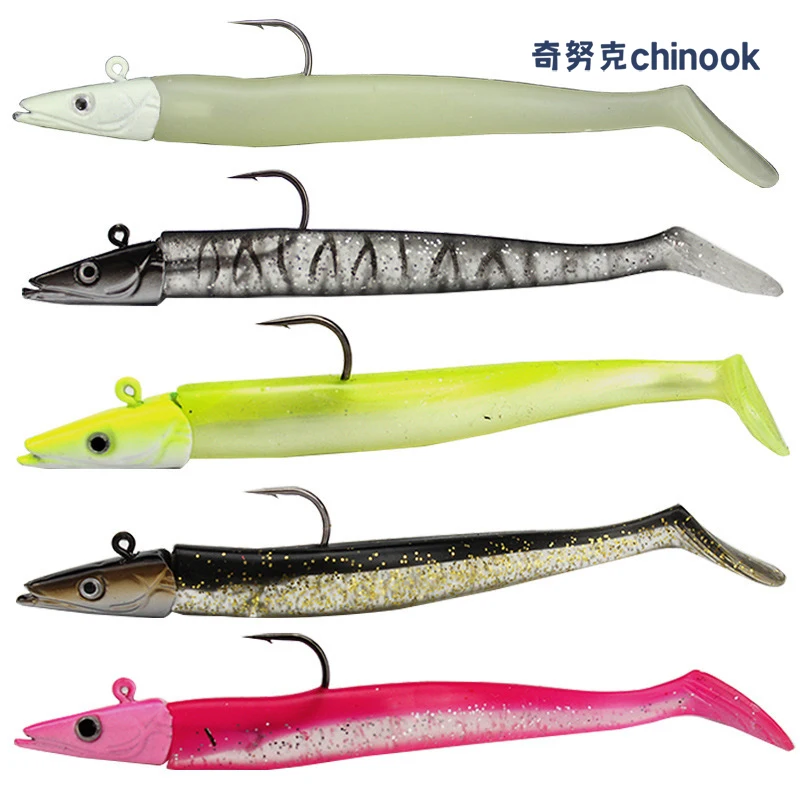 Chinook Soft Bait 120mm 16g  Jig Fish Head Sinking Lure Wobblers Worm Fishing Silicone Fish Artificial Bait