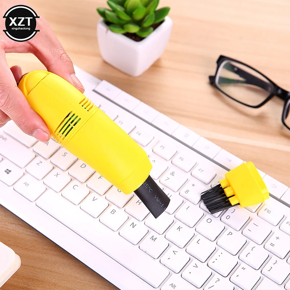 1pc Keyboard Vacuum Cleaner USB Computer Dust Cleaning Brush Kit For Laptop Desktop PC Keyboards Remove Dust Brushes Drop Ship
