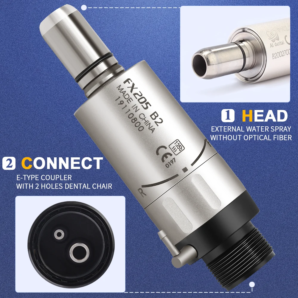 AI-FX205-B2 Air Motor For FX Series Handpiece External Water Spray 2 Holes Dentistry Accessories Connect With Dental Chair