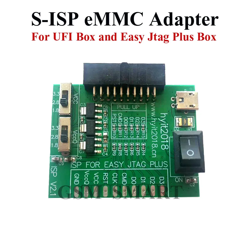 S-ISP eMMC Adapter ISP read-write tool EMMC works with Z3X Easy Jtag or UFI Box to improve stability performance（ Random color