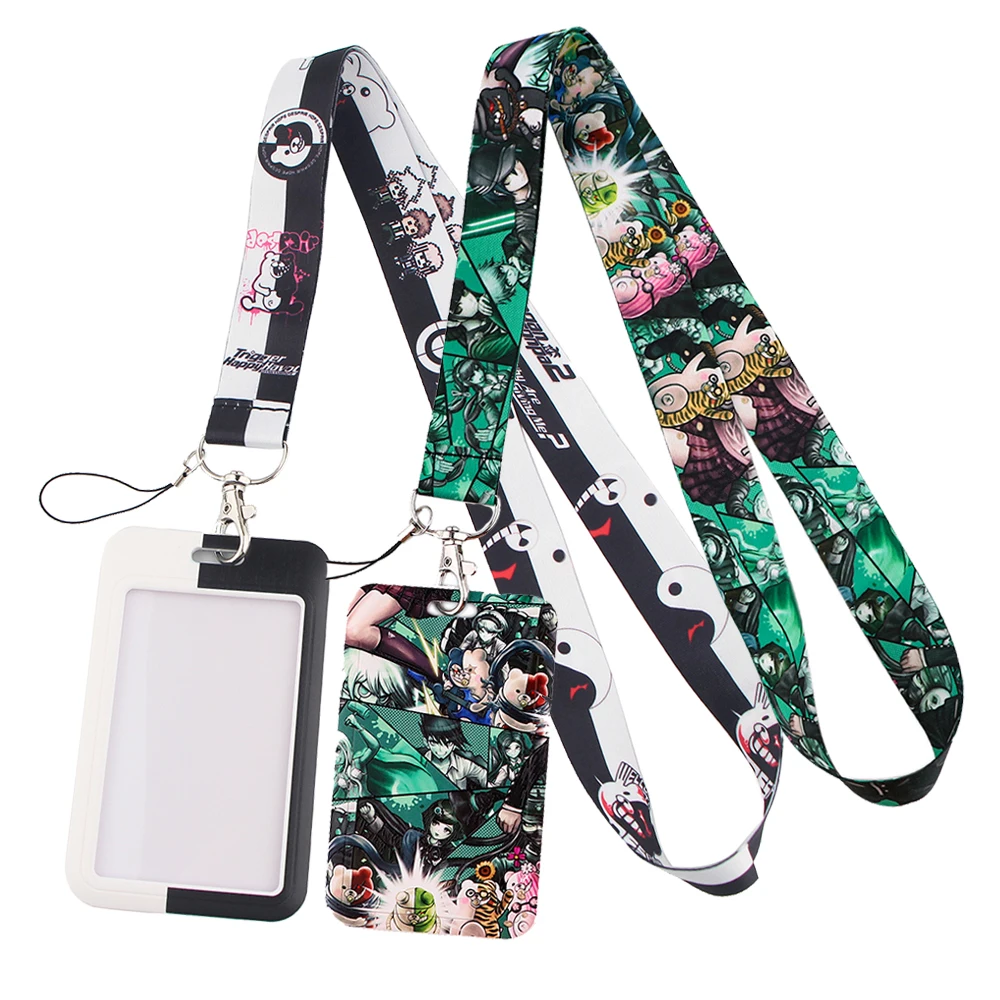 YL142 Anime Danganronpa Lanyard Badge Holder Keychain ID Card Pass Gym Mobile Phone USB Key Ring Neck Straps Accessories Gifts