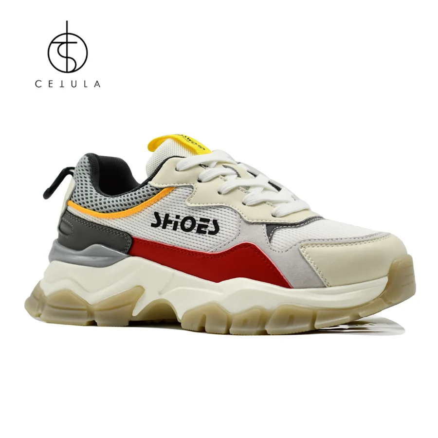 CETULA 2021 New Design Women Mixed Color Platfrom Daddy Casual Shoes Lace Up Internal Increase Sneakers