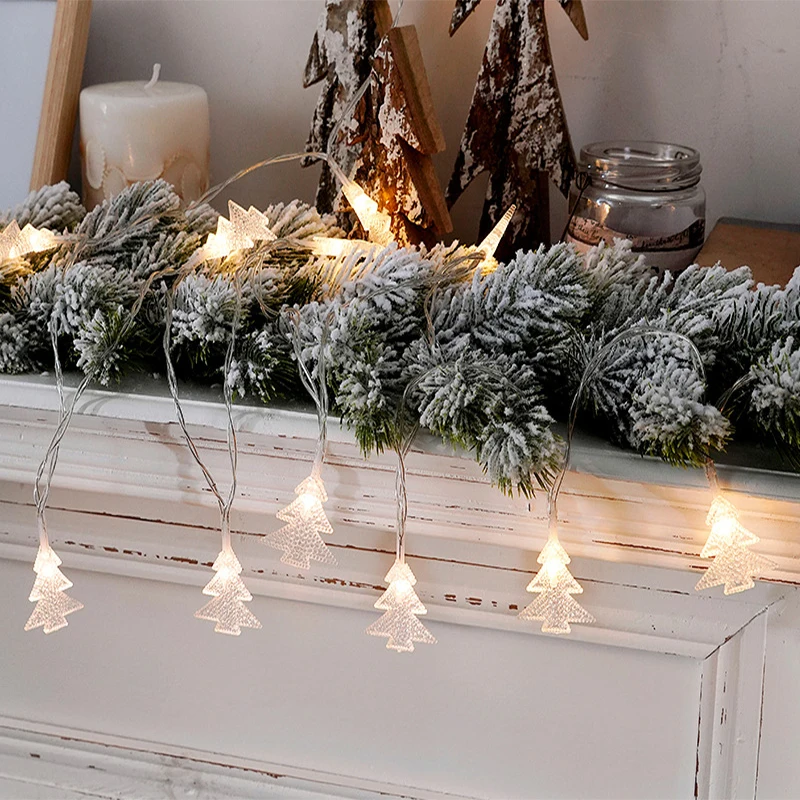 2022 neue Jahr Urlaub LED Girlande Straße Batterie String Licht Wasserdicht Girlande Für Weihnachten Baum Und Tannenzapfen Dekoration