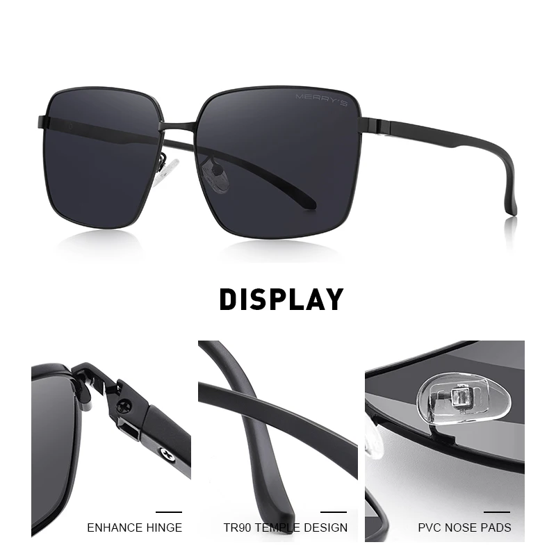 MERRYS DESIGN Men Classic Luxury Brand Sunglasses HD Polarized Sun glasses For Driving Fishing TR90 Legs UV400 Protection S8209