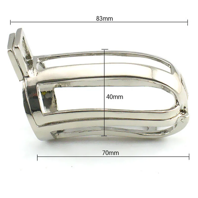 Opening and closing Chastity lock device metal cock cage BDSM Bondage Sex Toys For Men Cbt Male Chastity cage Cockring CB6000 view 5