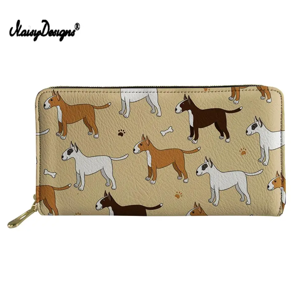 NOISYDESIGNS Women Long Clutch Money Bag  Cartoon Bulldog Print Holder Wallets Leather Money Bags Female Fashion Coin Purse