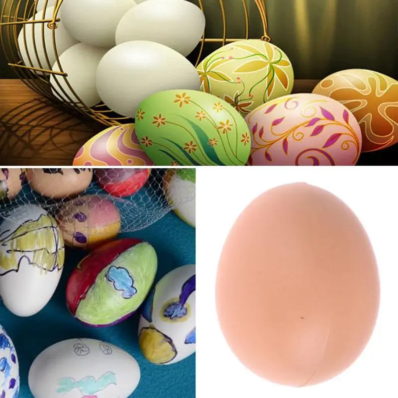 5PCS Fake Chicken Eggs Creative Simulation Painted DIY Graffiti Egg Model Easter Holiday Gift