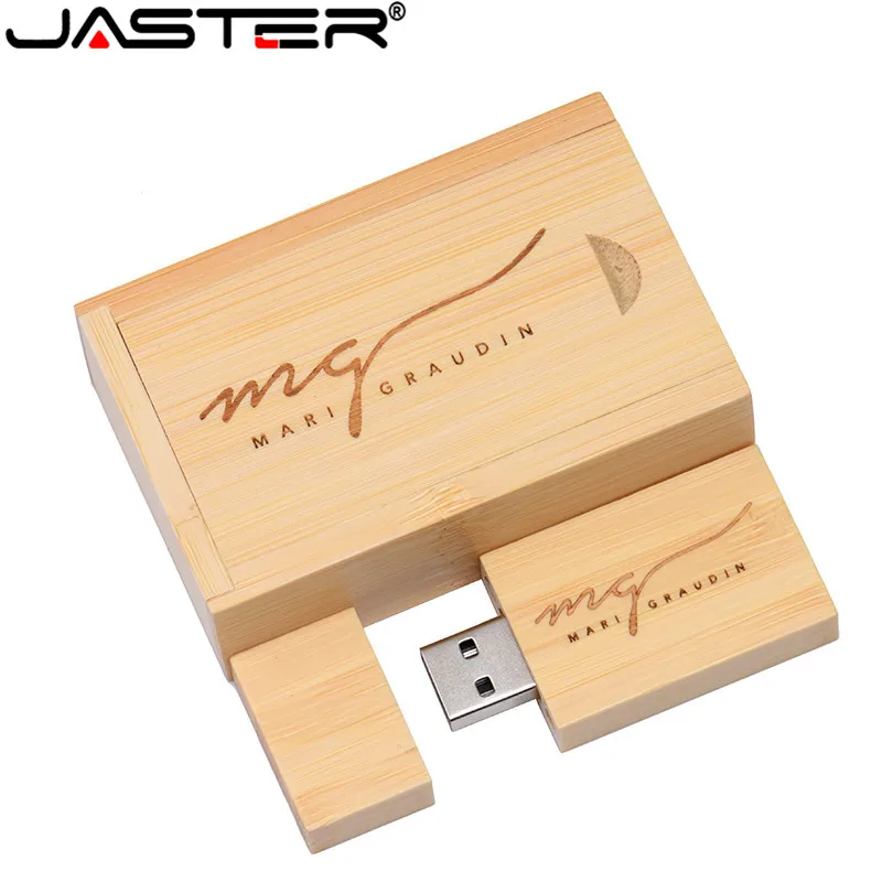 

JASTER USB 2.0 wooden little square block USB+BOX Flash Drive 64GB 32GB 16GB 4GB Memory Stick photography gifts 1PCS free logo