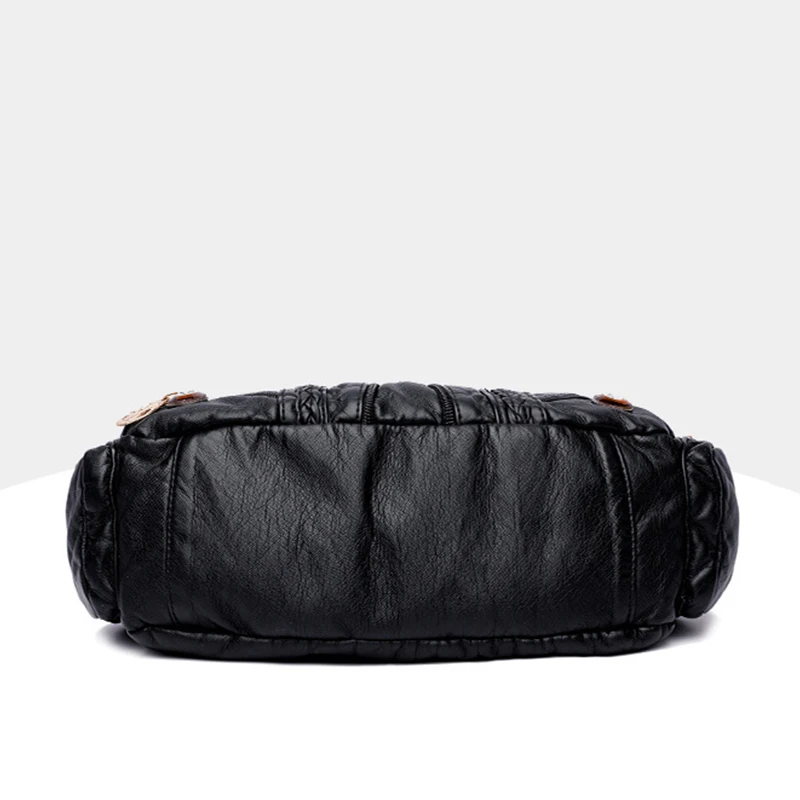 Yogodlns Vintage Weiche PU Leder Schulter Tasche Frauen Große Kapazität Handtasche Mode Umhängetasche Nähte Farbe Griff Tasche sac – Detail 33