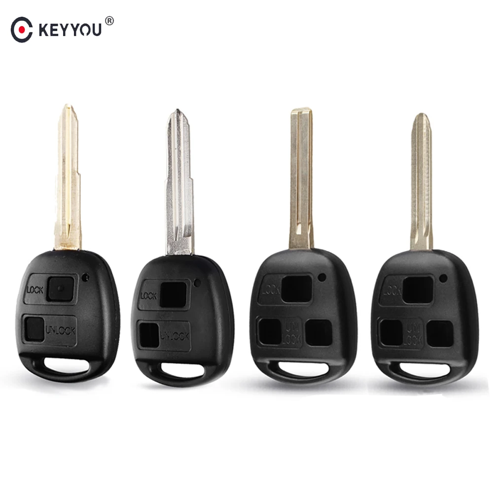 KEYYOU – coque de clé de voiture à télécommande, 3 boutons non découpés, pour Toyota Avensis 2008 Celica RAV4 Prado Camry Corolla YARIS Land Cruiser