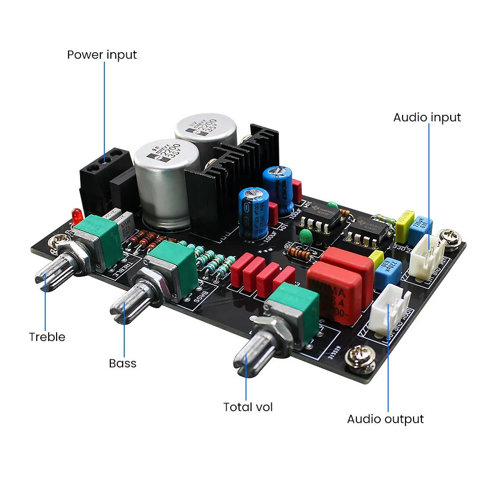 AIYIMA HIFI สเตอริโอ Preamplifier Board NE5532 Op Amp Preamp Tone Board อัพเกรดเสียงเบส Tuning AC Dual 12-15V