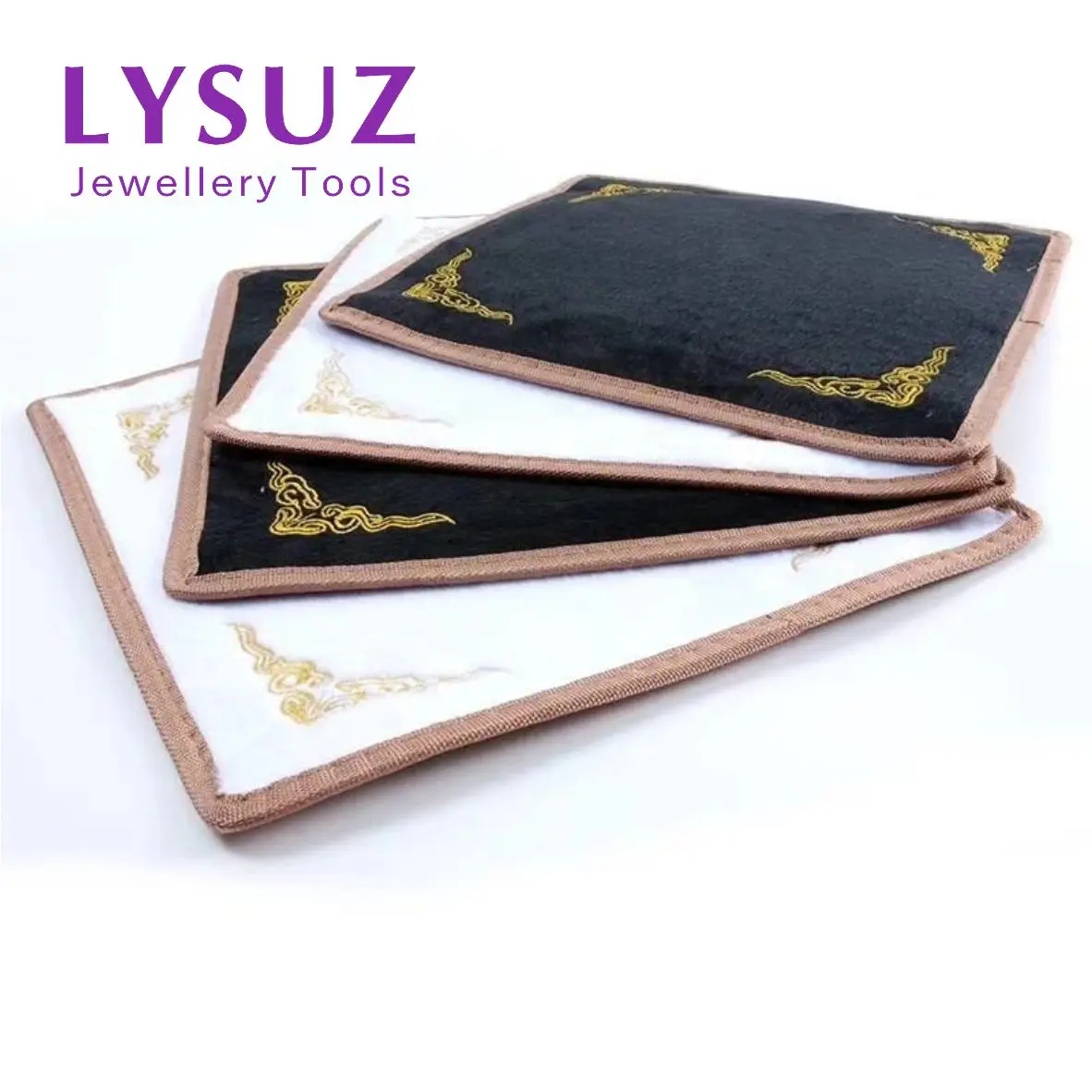 Jewelry Display Cloth Liner 40x40cm Black And White Color Flannelette Placemat Anti-skid Anti-knock Storage Tools Lysuz