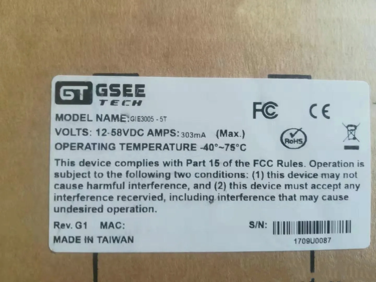 

Original genuine industrial switch GIE3005-5T