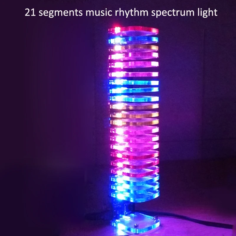 

Light Cube 21-Segment LED Music Rhythm Spectrum Light Kit Electronic DIY Production Parts Night Market Creative Light