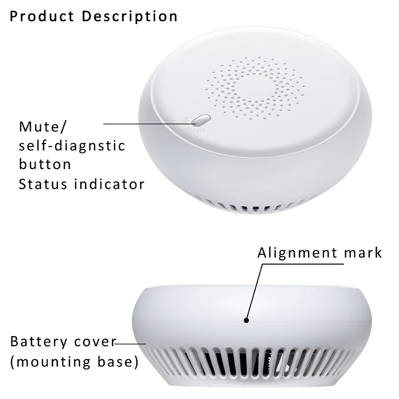 Tuya Smart Zigbee 3.0 Fire Alarm Smoke Detector Smart Home System 2.4GHz High Sensitivity Safety Prevention Smoke Sensor