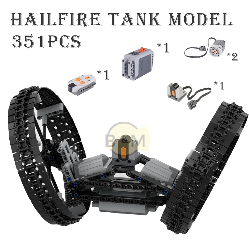 Mộc Hailfire Xe Tăng RC V2 Mẫu Buiding Bộ Khối Tự Khóa Gạch Đồ Chơi Trẻ Em Ngày Lễ Quà Tặng