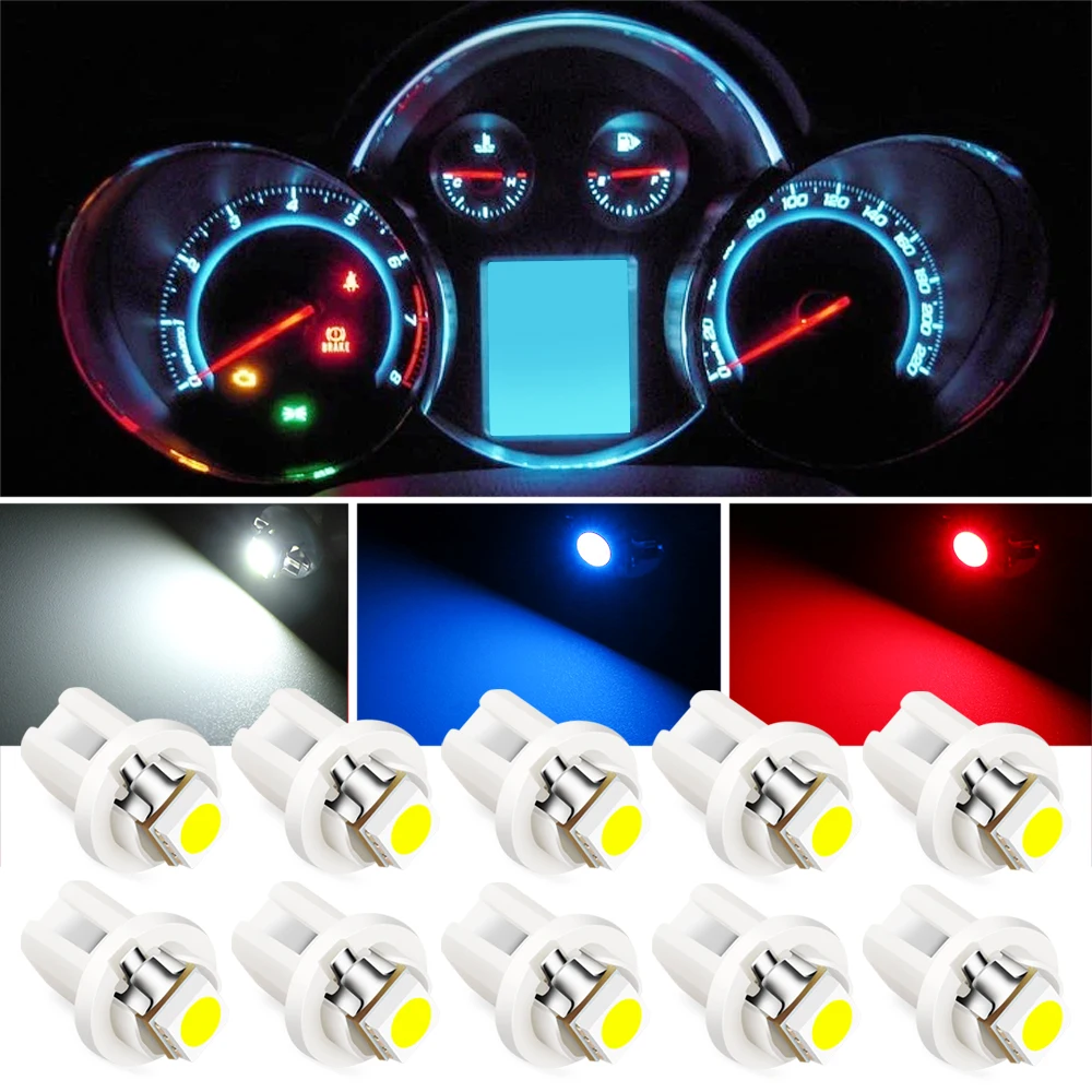 10Pcs LED Light Car Gauge Bulb Wedge Interior Lamp for Mitsubishi OUTLANDER Lancer 10 EX ASX Colt Grandis Pajero Sport ASX L200s