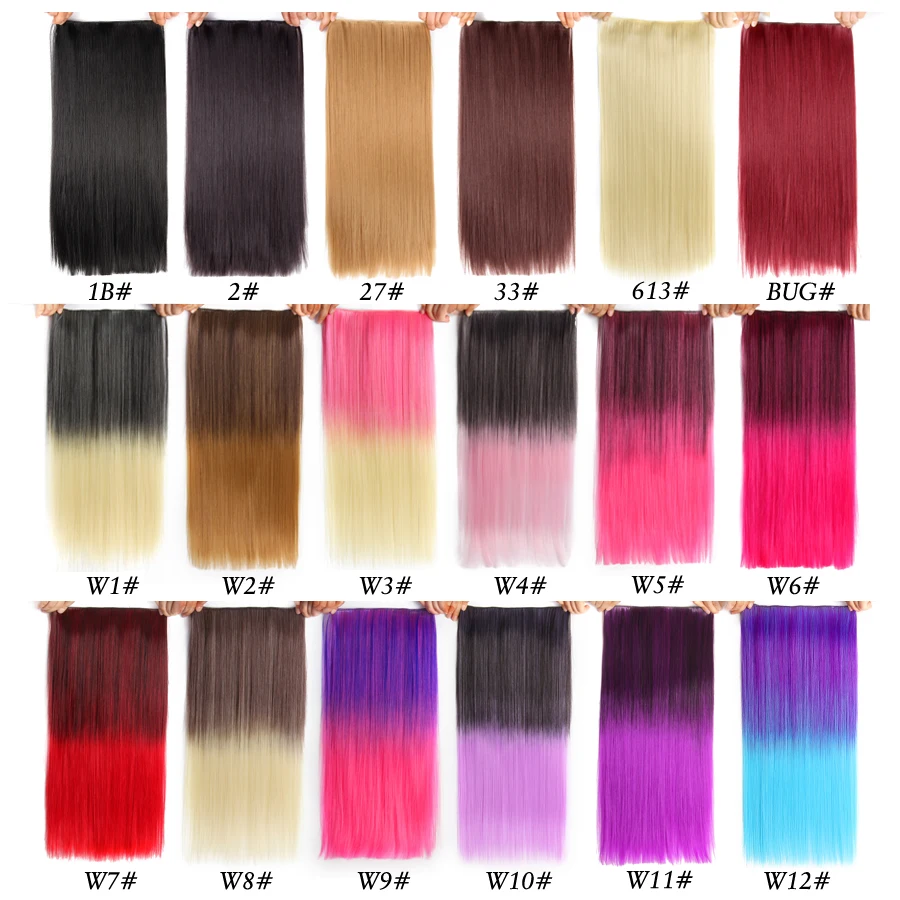 Synthetic 5Clips In Hair Extension Clip In Hair Extension Long Straight Hairpiece Wave Hairpiece One Hairpiece 5Clips On