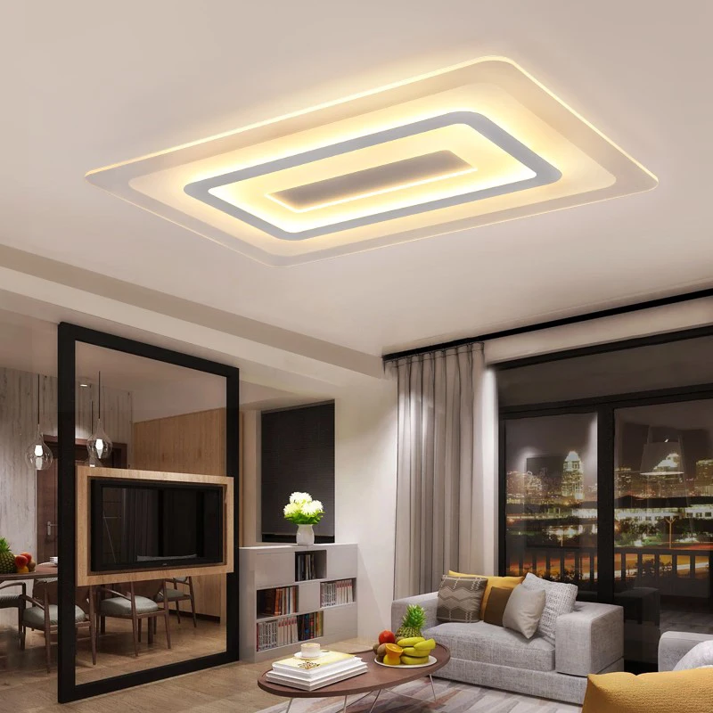 Ultra-thin Surface Mounted Modern Led Ceiling Lights for bedroom living room acrylic Square Ceiling lamps Lighting fixture