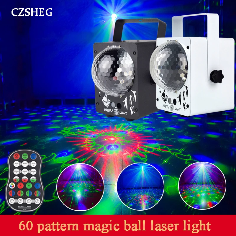 

LED Disco Laser Light RGB Projector Party Lights 60 Patterns DJ Magic Ball Laser Party Holiday Christmas Stage Lighting Effect