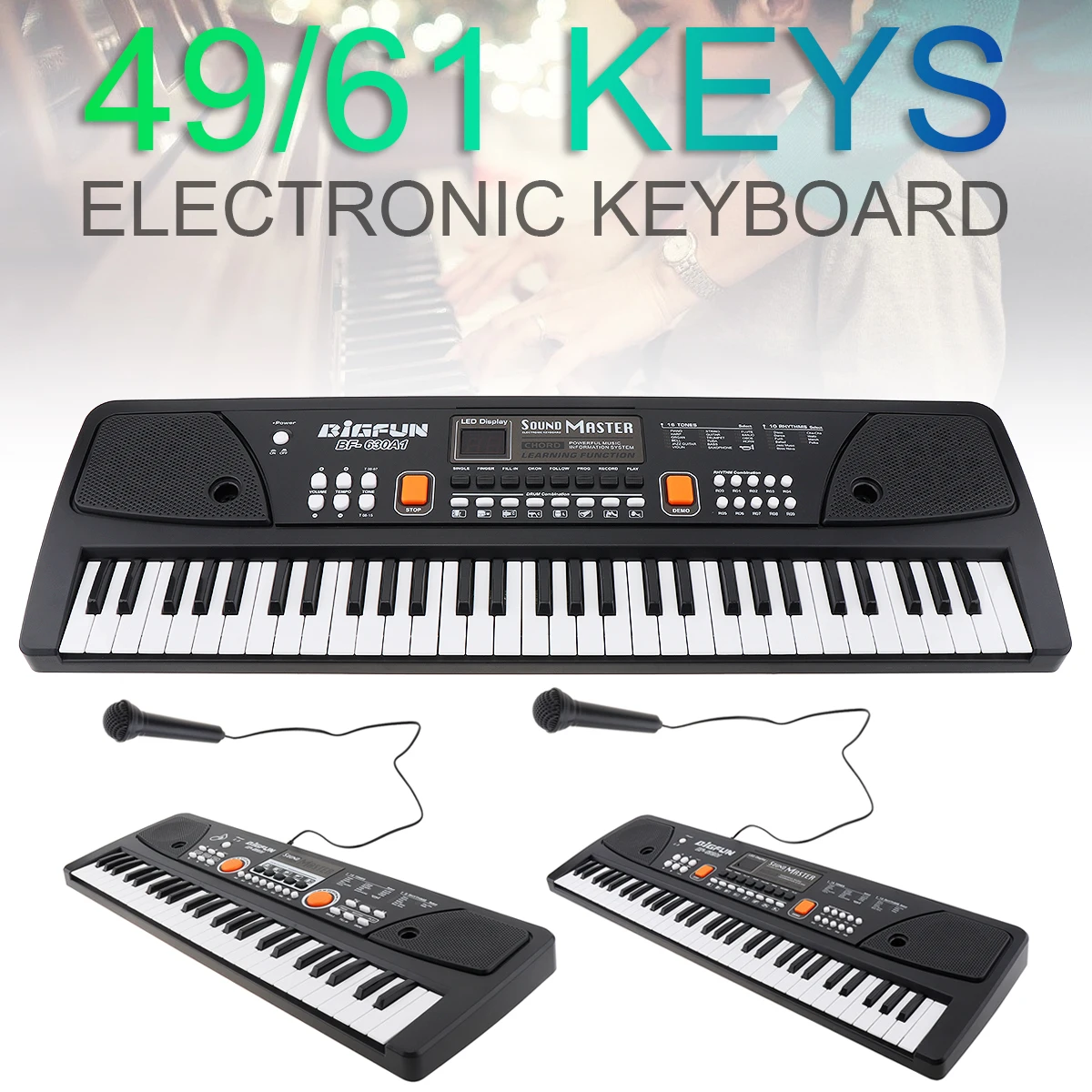 49 / 61 Keys Electronic Keyboard Piano Digital Music Key Board with Microphone Children Gifts Musical Enlightenment