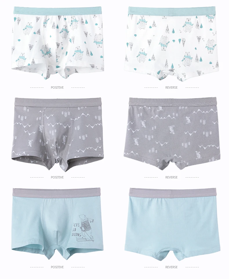 3Pcs Hohe Qualität Jungen Unterwäsche Cartoon Bären Shorts Weiche Baumwolle Unterhose Kinder Teenager Gestreiften Höschen Für Kinder 4-15Y – Detail 23